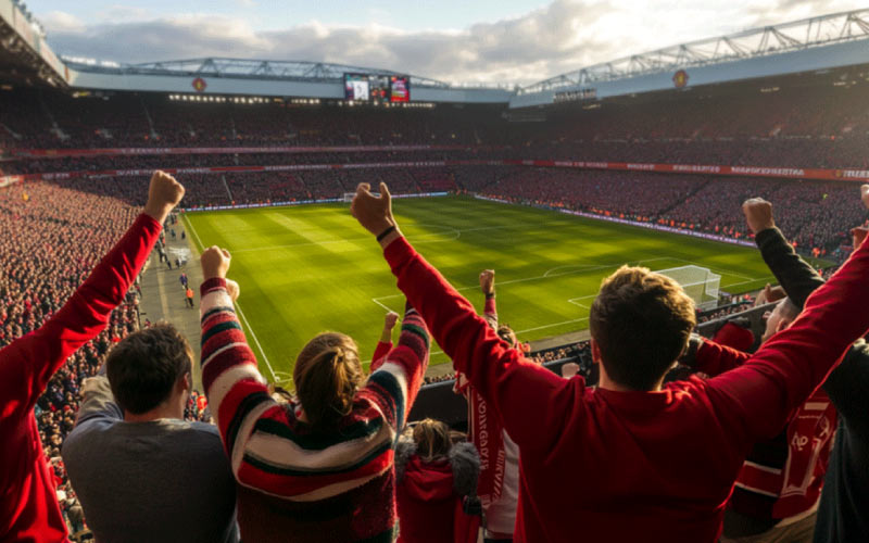 friends watching a Man U game, Manchester football, August 2024, UK