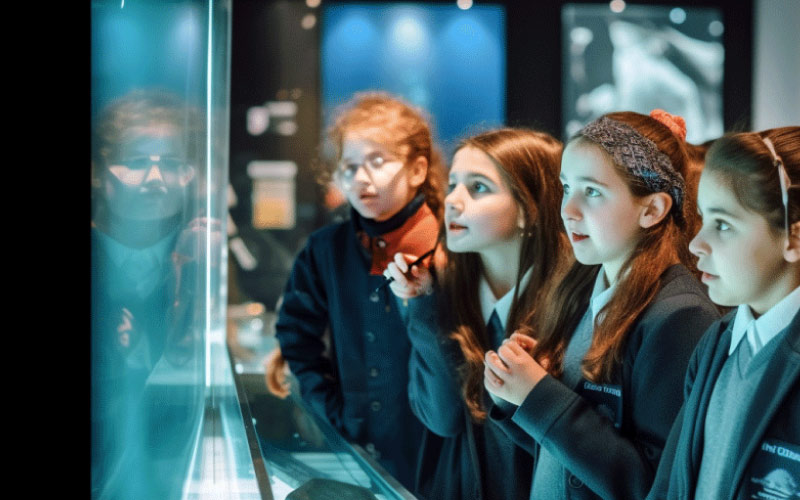 children watching the marine life at SEA LIFE, Manchester school trips, November 2024, UK