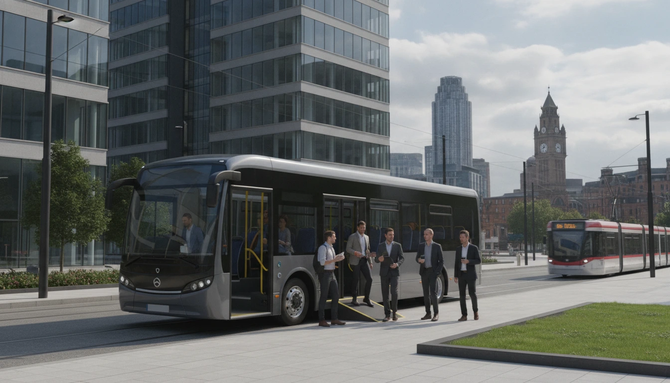 Coach used for a corporate employee shuttle service